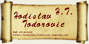 Hodislav Todorović vizit kartica